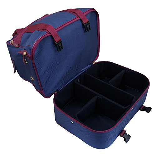 Acclaim Farne Midi Nylon Double Decker Bowlers Level Lawn Flat Green Short Mat Indoor & Outdoor Bowling Bowls Bag New 2025 Model (Navy Blue/Burgundy)