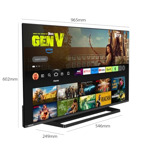 Toshiba UF3F 65 Inch Fire 4K HDR TV, TRU Picture Engine, HDR10, Dolby Vision & Atmos, Sound by Onkyo, DTS Virtual X, Alexa Voice Remote