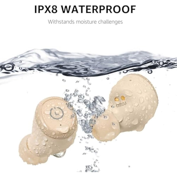 TOZO T10 Wireless Earbuds Bluetooth 5.3 Headphones, App Customize EQ, Ergonomic Desigh, 55H Playtime, Wireless Charging Case, IPX8 Waterproof Powerful Sound in-Ear Headset Khaki (New Upgraded)