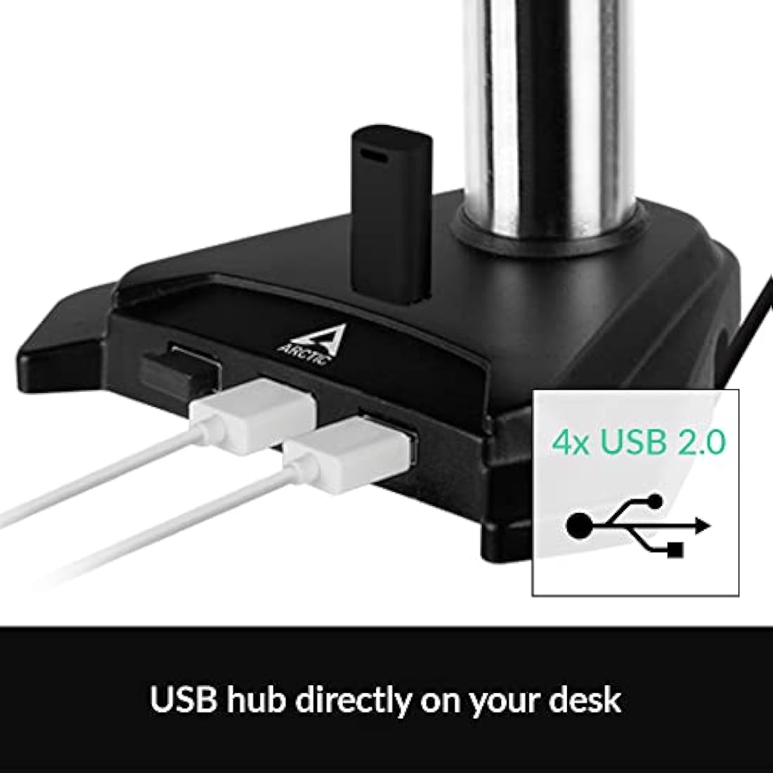ARCTIC Z2 Pro (Gen 3) - Double Monitor Arm, Monitor stand for up to 34"/35" Ultrawide, up to 10 kg (22 lbs), USB Hub, Adjustable Height, Flexible - Matt black