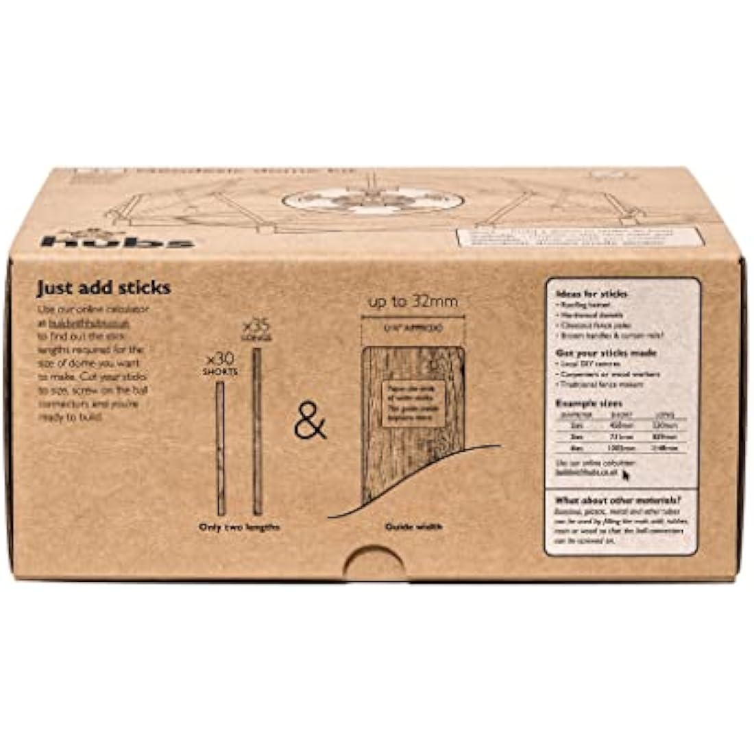 hubs Geodesic Dome Kit - Scalable - DIY - Garden Building - Architecture - Buckminster Fuller - Arbour - Fruit Cage - 26pcs