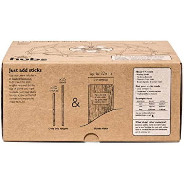 hubs Geodesic Dome Kit - Scalable - DIY - Garden Building - Architecture - Buckminster Fuller - Arbour - Fruit Cage - 26pcs