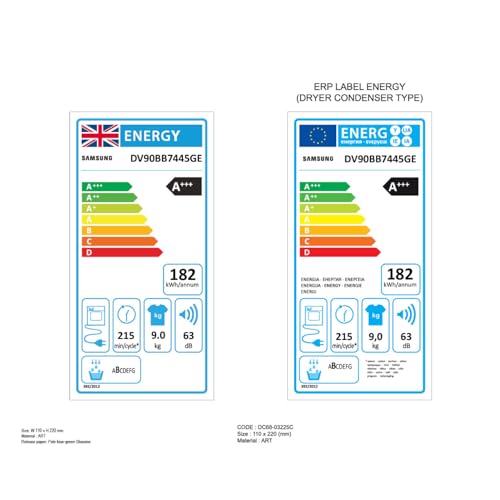 Samsung Series 6 DV90T6240LH/S1 with OptimalDry™, Freestanding Heat Pump Tumble Dryer, 9 kg, White, A+++ Rated
