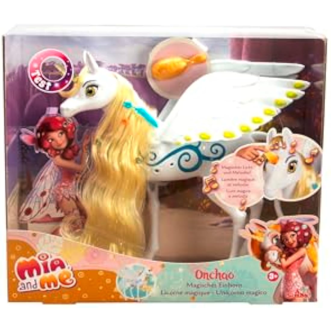 Simba 109480095 Mia and Me Magic Unicorn Onchao with Light and Sound/Moving Wings/Plays Title Song, 25 cm