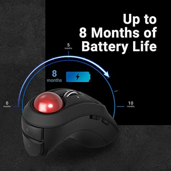 Elecom Relacon Handheld Trackball Mouse, Thumb Control, 2.4GHz Wireless, Ergonomic Design, 10-Button Function, Windows11, MacOS (M-RT1DRBK)