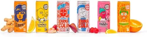 Karma Drinks Can Variety Pack, Mixed Case of Delicious Soft Drinks, Carbonated Fizzy, Fairtrade, Organic, Vegan, No GMO (12 x 250ml)