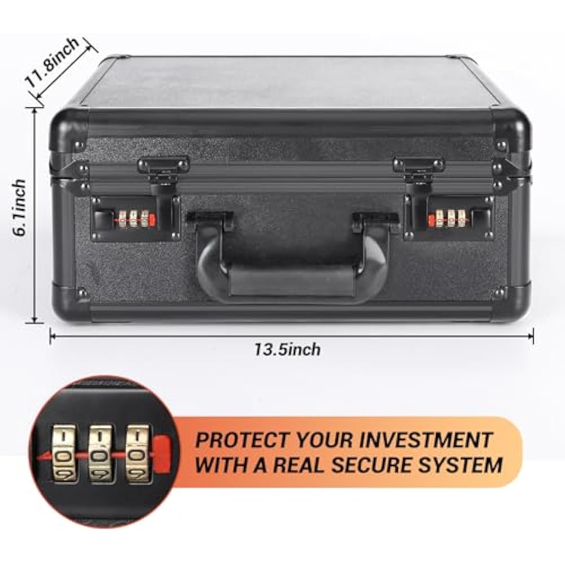 2023 NEW Graded Card Storage Box with Coded Lock,GMA Baseball Football Sports Cards Waterproof Display Trading Card Case,Easy to Carry(3 Slots No Card)