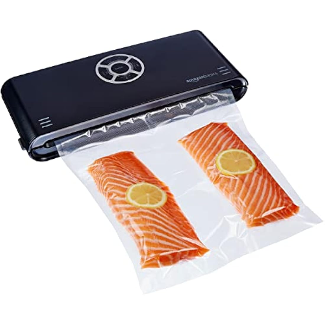 Amazon Basics Vacuum Sealer Machine for Sous Vide Cooking, 30cm Seam with 10 Bags for Preserving Meat, Fish, Fruits, and Vegetables, Black