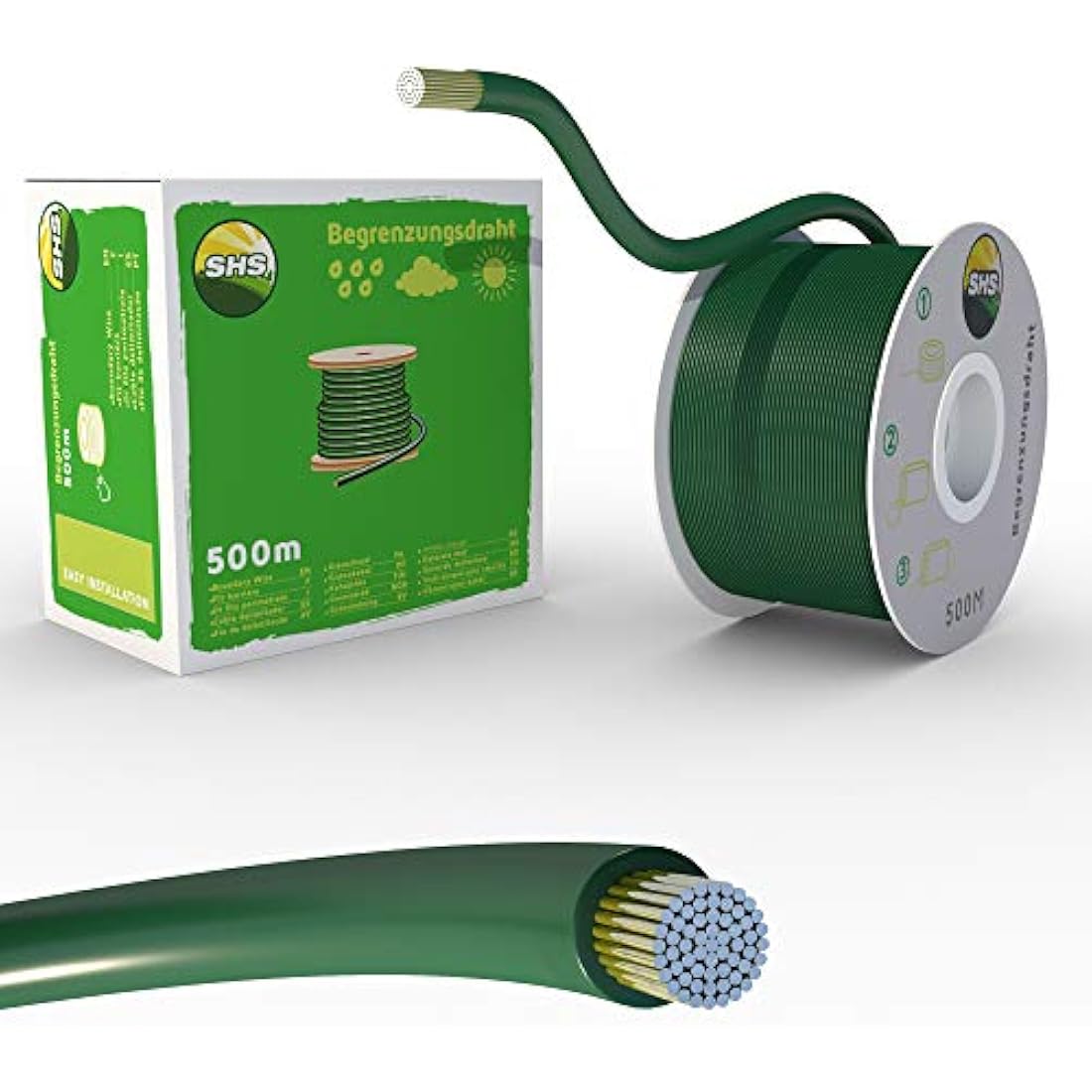 500 m Boundary Cable for Robotic Lawnmowers, Lawn Mowers, Accessories Set, Boundary Wire for Search Cables, Compatible with Gardena/Bosch/Husqvarna/Worx/Honda/Robomow/Diameter 2.7 mm