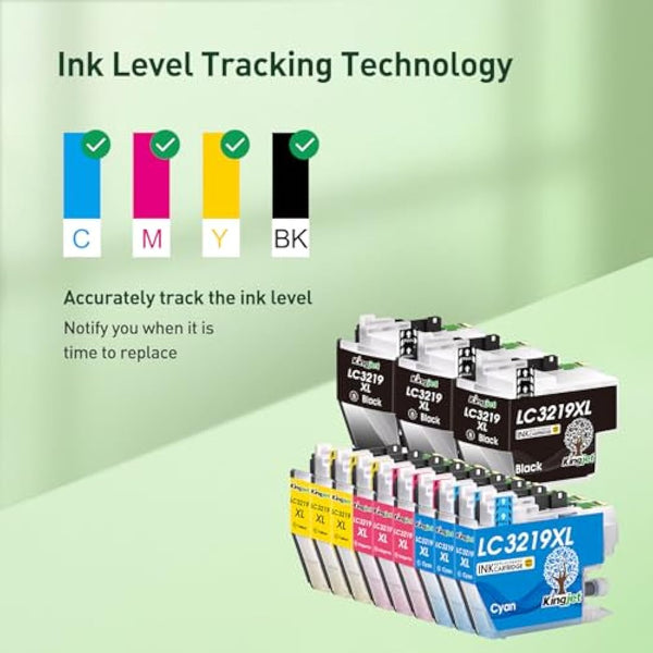 KINGJET LC3219XL Ink Cartridges, for Brother LC3217 Ink Cartridges LC3219XL Multipack, for MFC-J5730DW MFC-J6930DW MFC-J5330DW MFC-J5335DW MFC-J5930DW MFC-J6530DW MFC-J6935DW, 12 Pack