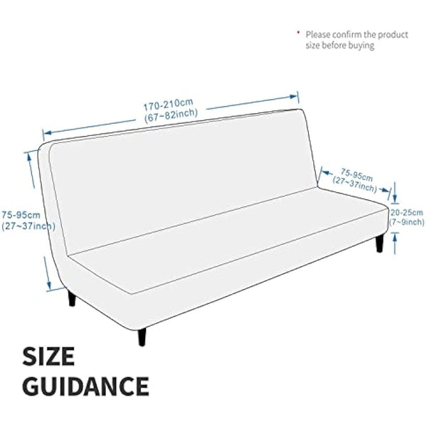 XINEAGE Velvet Futon Cover High Stretch Armless Couch Covers Spandex Fabric Sofa Bed Slipcover Anti Slip Furniture Protector with Elastic Bottom Machine Washable (Futon, White)