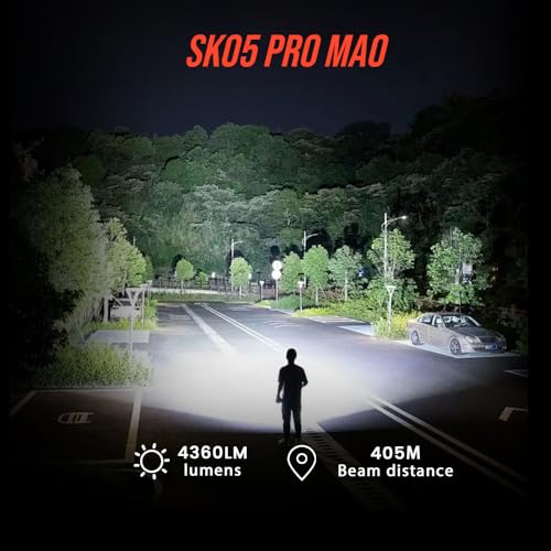 LOOP GEAR SK05 Pro Rechargeable Flat LED Torch with 8000mAh Power Bank, 4360 High Lumens, 10 Lighting Modes, Floodlight & Spotlight, IP68 Bright Flashlight for Camping,Hiking, Emergency & Survival