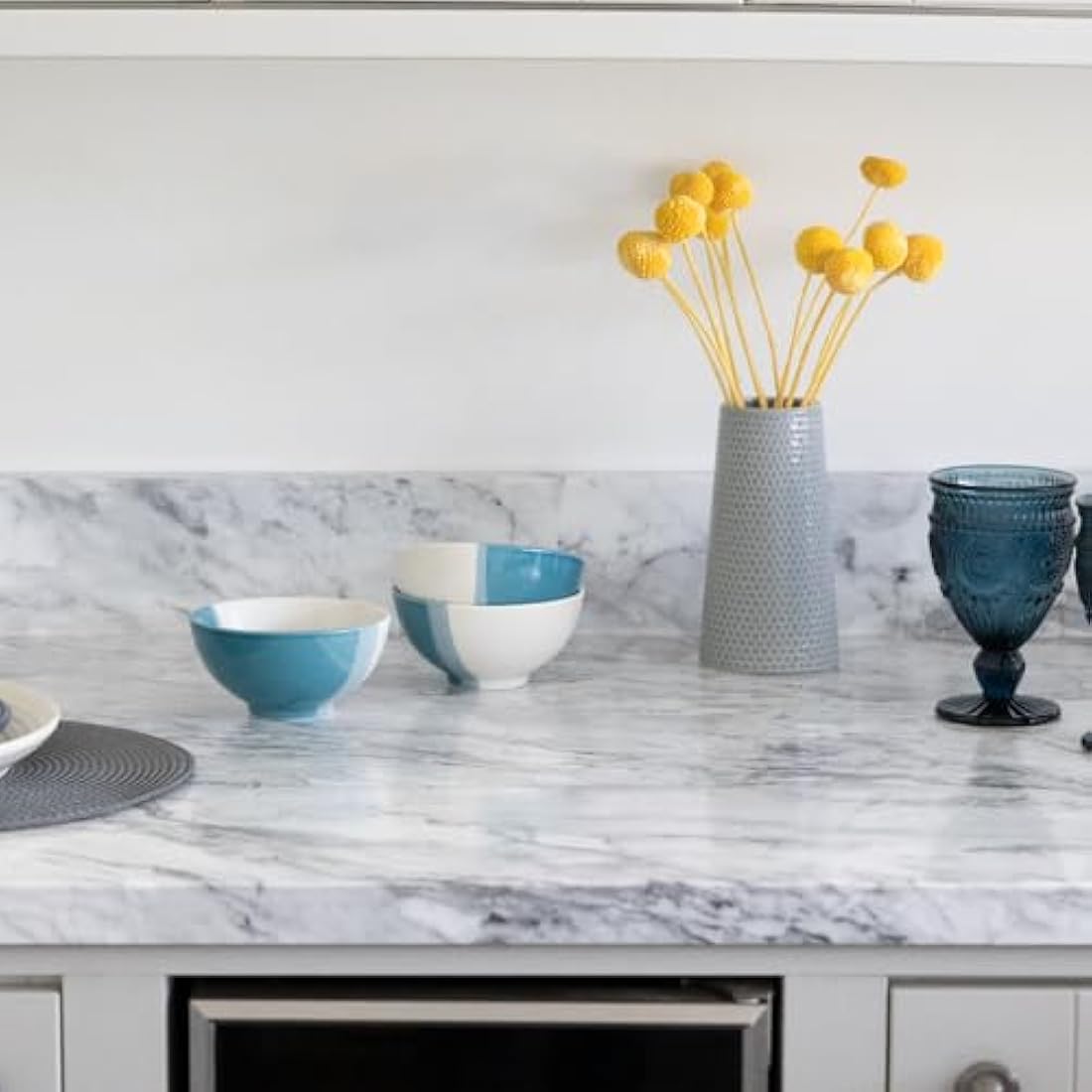 67.5cm x 2m (Pack of 5 + App Kit) d-c-fix Marble Romeo Grey Sticky Back Plastic Vinyl wrap Film (346-8149)