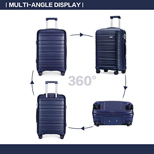 Kono Lightweight Suitcase Hand Luggage Polypropylene Hard Shell Travel Trolley