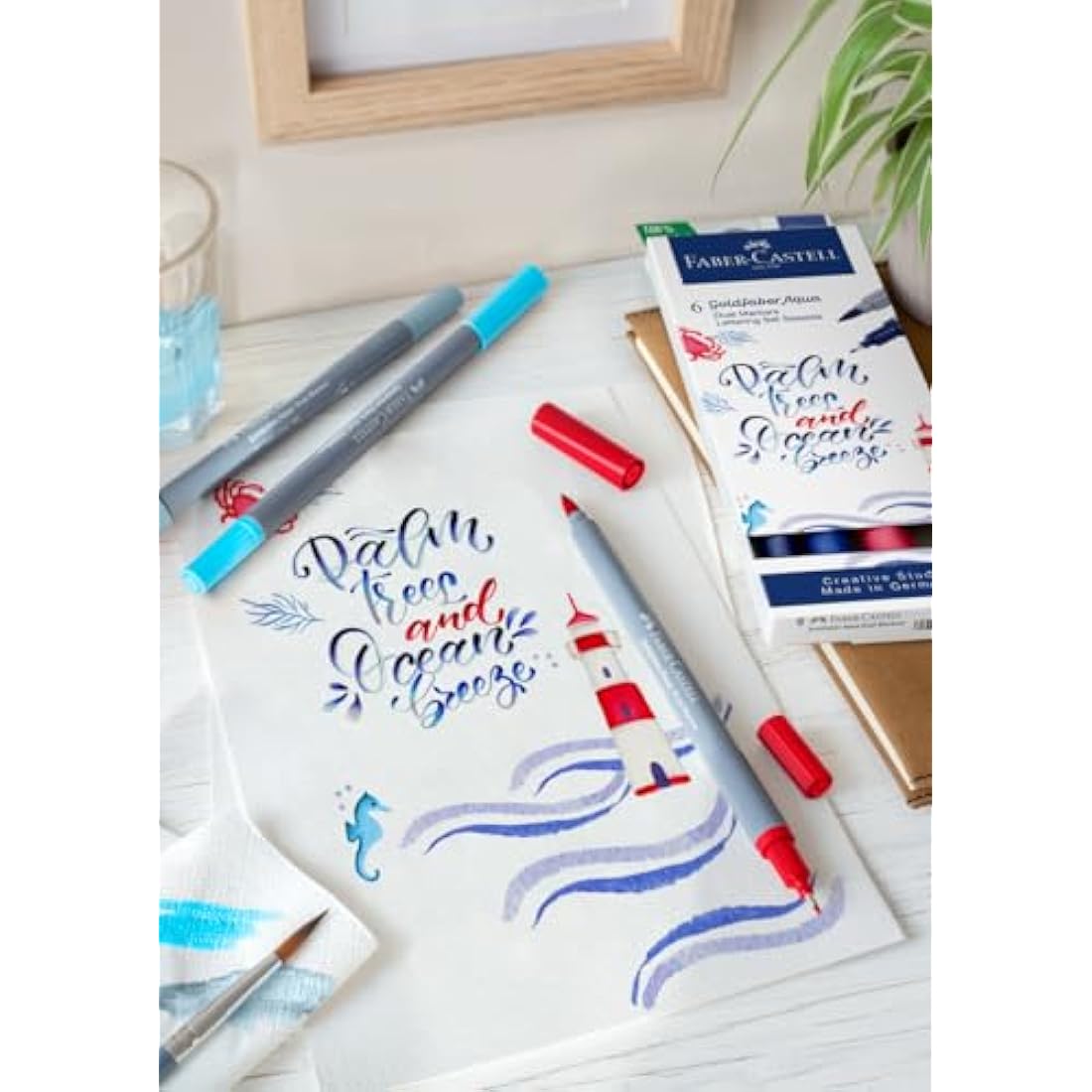 Faber-Castell Creative Studio Goldfaber Aqua Dual Marker, Multicoloured, Marker Wallet Of 12, For Art, Craft, Drawing, Sketching, Home, School, University, Colouring