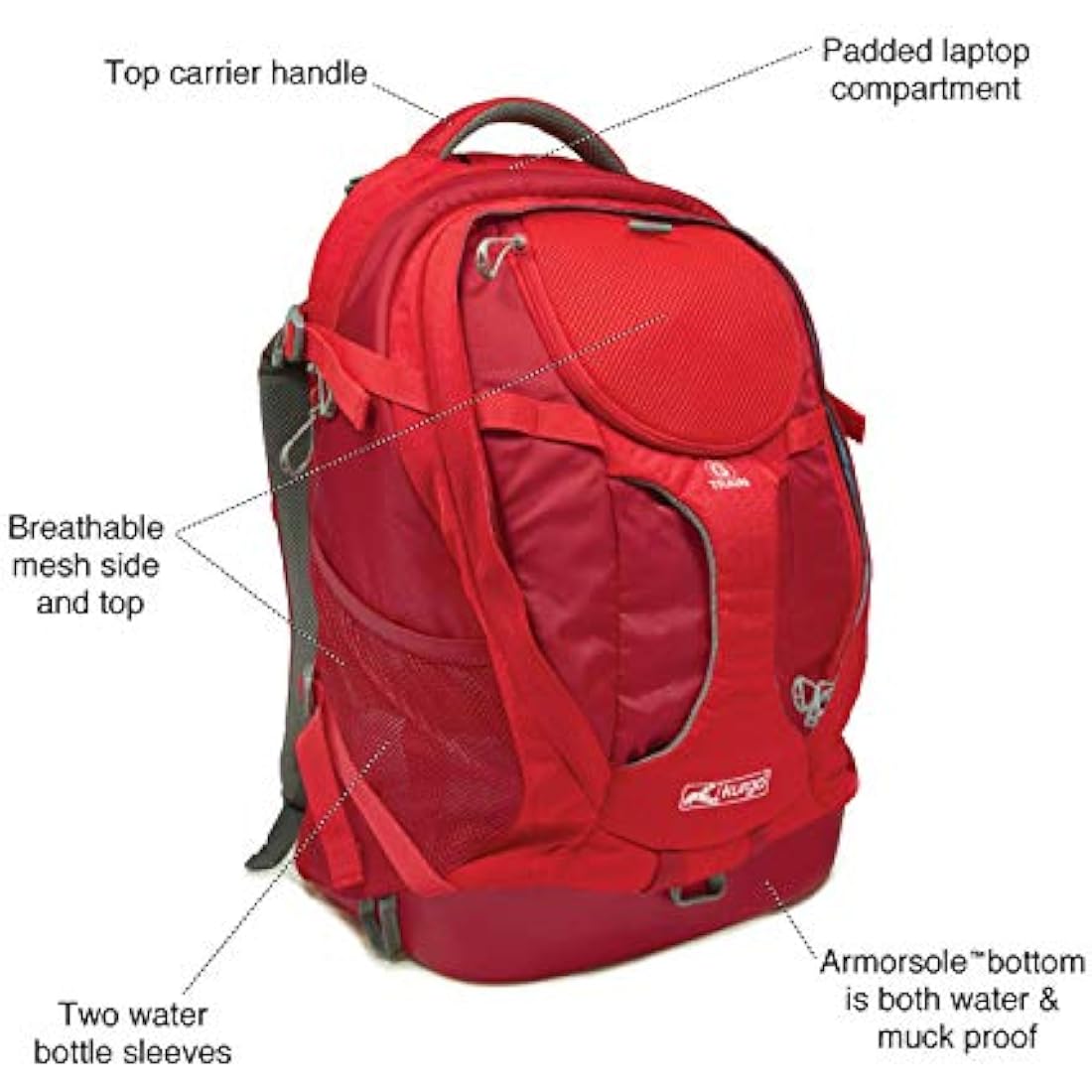 Kurgo G-Train Pack, Carrier Backpack for Small Dogs and Cats, Ideal for Hiking or Travel, Waterproof Bottom, Chili Red