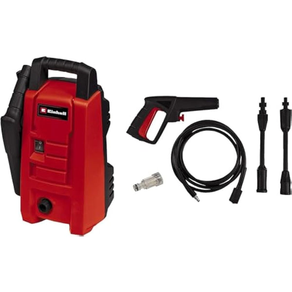 Einhell High-pressure cleaner TC-HP 90 (1200 W, max. 90 bar, output max. 372 l/h, carry-handle, water connection + integrated filter, complete with gun, hose, lance + nozzle)