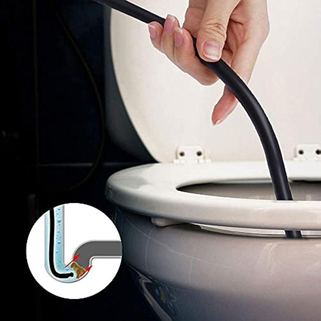 Emoobin Professional High Pressure Drain Pipe 15M/50FT, 2300 PSI / 160 BAR Drain and Pipe Cleaning Hose Kit Compatible for Karcher K-Series (15M)