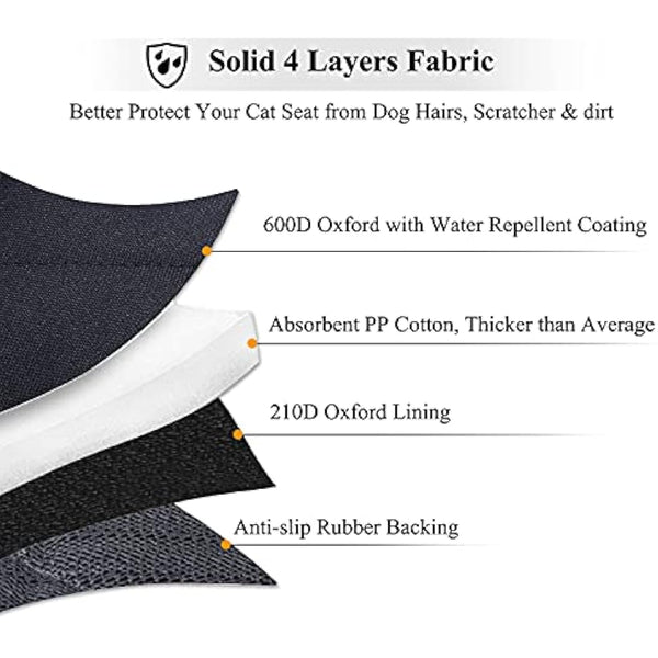 VIVAGLORY Dog Seat Covers, Dog Backseat Cover Pet Bench Protectors with Anti-Slip Backing, Back Seats Cover Rear Seat Covers Car Seat Cover for Dogs, Heather Black, L