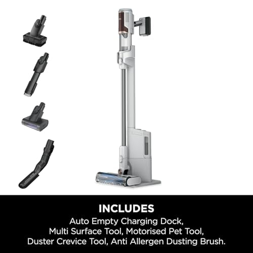 Shark PowerDetect Cordless Vacuum Cleaner, DuoClean Detect, Reverse Clean, Anti Hair Wrap Plus, Lightweight, 70 Min Runtime, Pet, Crevice & Multi-Surface Tools, Flexible, Handheld Mode, Grey IP1251UKT