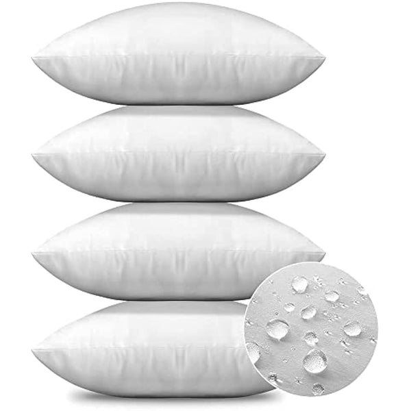 JOTOM Outdoor Cushion Inserts 45x45cm Waterproof Premium Cushion Inner Pads 18"x18" Pillows Filling Set of 4 Decorative Square Pillow Inserts Sofa Pillow Stuffer Patio Garden Blench Couch Bed Cushions
