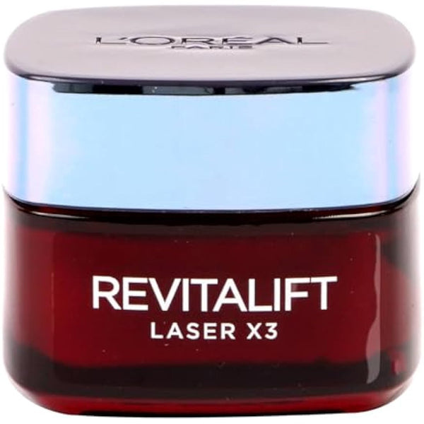 L'Oréal Paris Revitalift Day Cream Laser X3 Anti-Wrinkle Action 50ml + Revitalift Eye Contour Laser X3 Anti-Age 15ml - 2 Treatments with Hyaluronic Acid and Pro-Xylane