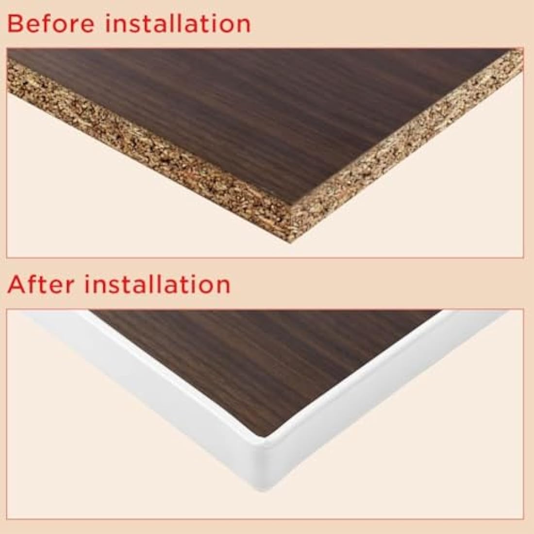 flintronic 5m*16mm U-Shape Flexible Furniture Edge Banding, Baby Safty Baby Edge Protector, Self Adhesive TPE Wood Edging Tape, DIY Furniture Edge Trim for Table, Cabinet, Furniture Restoration