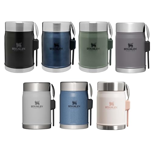 Stanley Classic Legendary Food Jar 0.4L With Spork - Keeps Cold For 7 Hours - BPA-Free Stainless Steel Soup Flask - Leakproof - Dishwasher Safe - Rose Quartz
