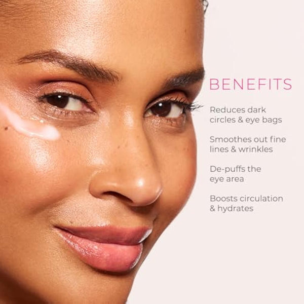 Ella & Jo Wide Awake Eye Gel - Reduces Fine Lines, Wrinkles & Puffiness, Brightens Dark Circles, Anti-Aging with Hyaluronic Acid, Peptides & Caffeine - 20ml