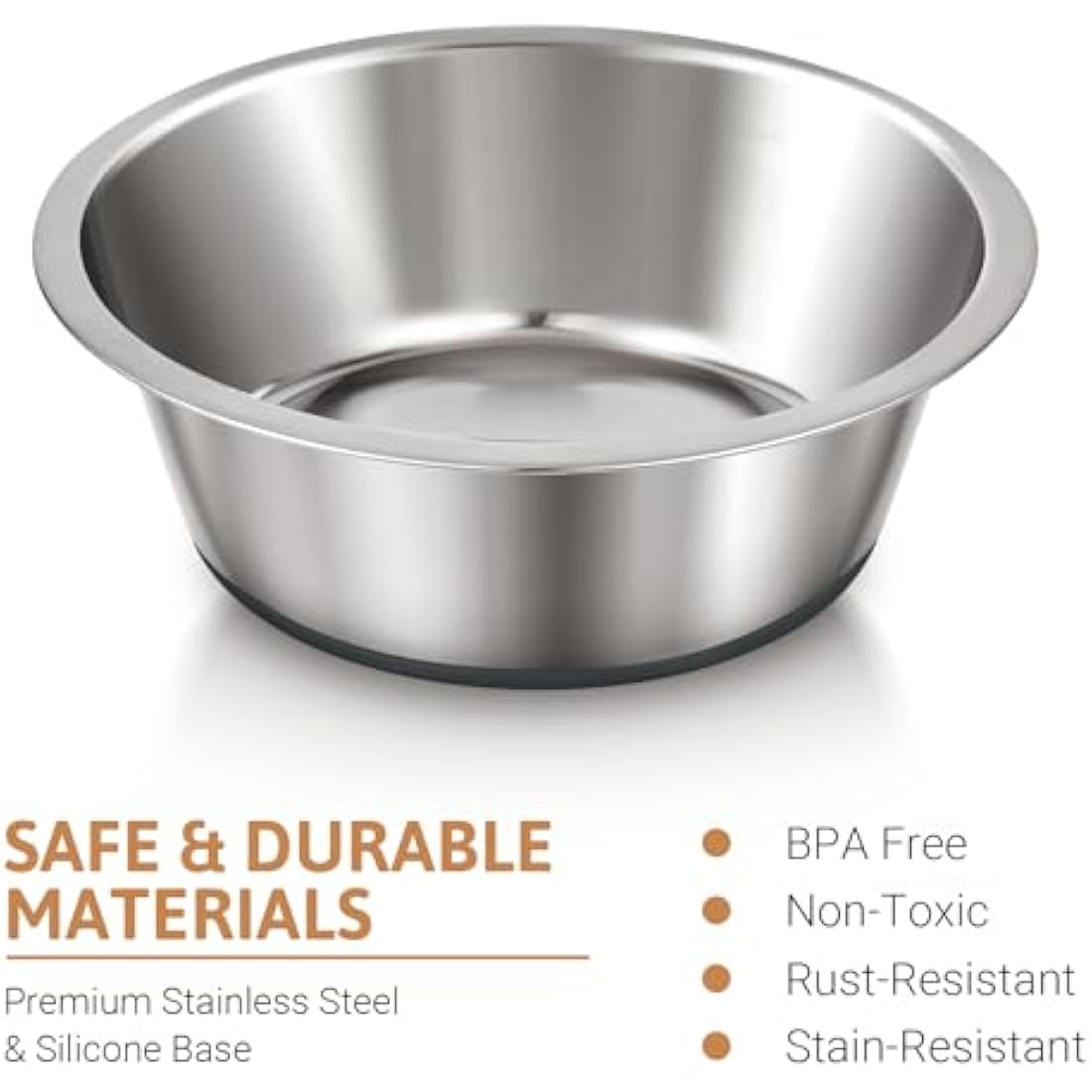 PEGGY11 Stainless Steel Dog Bowls, Nonslip, Food Grade, Dishwasher Safe, Easy to Clean - 3.8L, 2 Pack