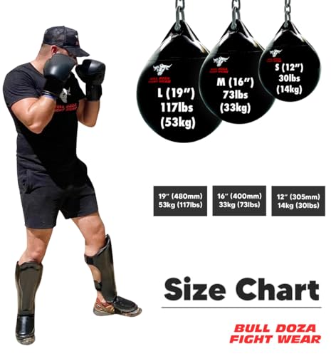 Bull Doza Fight Wear Pro Water Punch Bag - Heavy Durable Waterproof - Medium