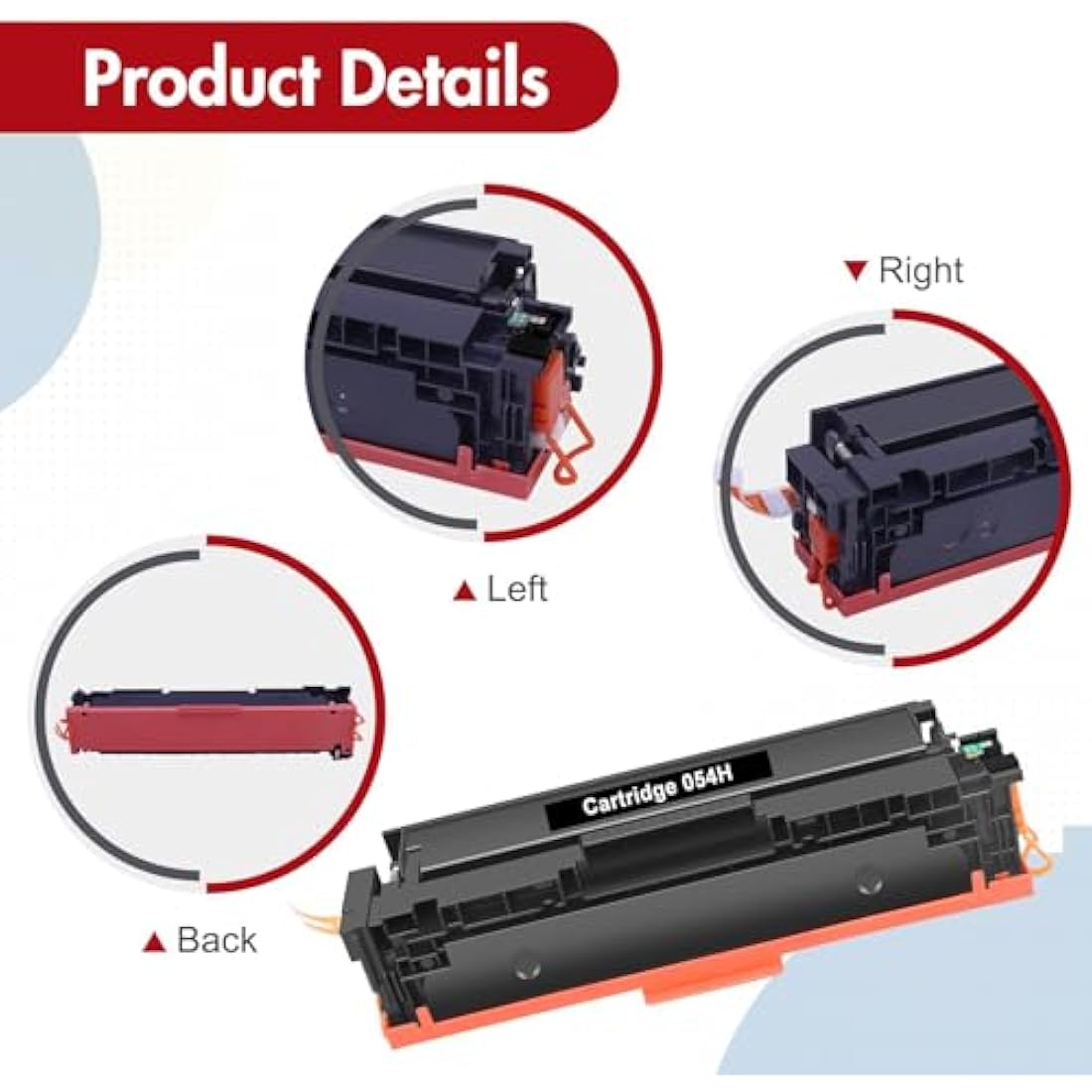 4-Pack Toner Cartridge 054H 054 Compatible for Canon i-SENSYS MF645Cx LBP623Cdw MF643Cdw MF641Cw LBP621Cw MF642Cdw MF644Cdw LBP622Cdw MF640C LBP620C Black Cyan Magenta Yellow