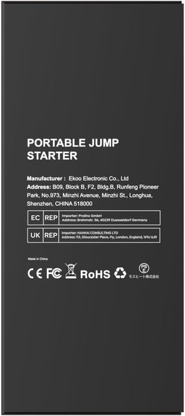 Jump Starter Power Pack 6000A 26800mAh YaberAuto Car Battery Booster, Portable Car Jump Starter Power Bank (for All Gas/12L Diesel) with Heavy-duty Jump Leads, 65W Fast Charging, 600 Lumens Light