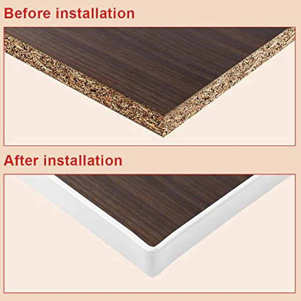 flintronic 5m*18mm U-Shape Flexible Furniture Edge Banding, Baby Safty Baby Edge Protector, Self Adhesive TPE Wood Edging Tape, DIY Furniture Edge Trim for Table, Cabinet, Furniture Restoration