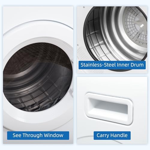 HOMCOM 6kg Vented Tumble Dryer, Freestanding, Wall Mounted, Stackable, Portable Dryer with 7 Programmers, White