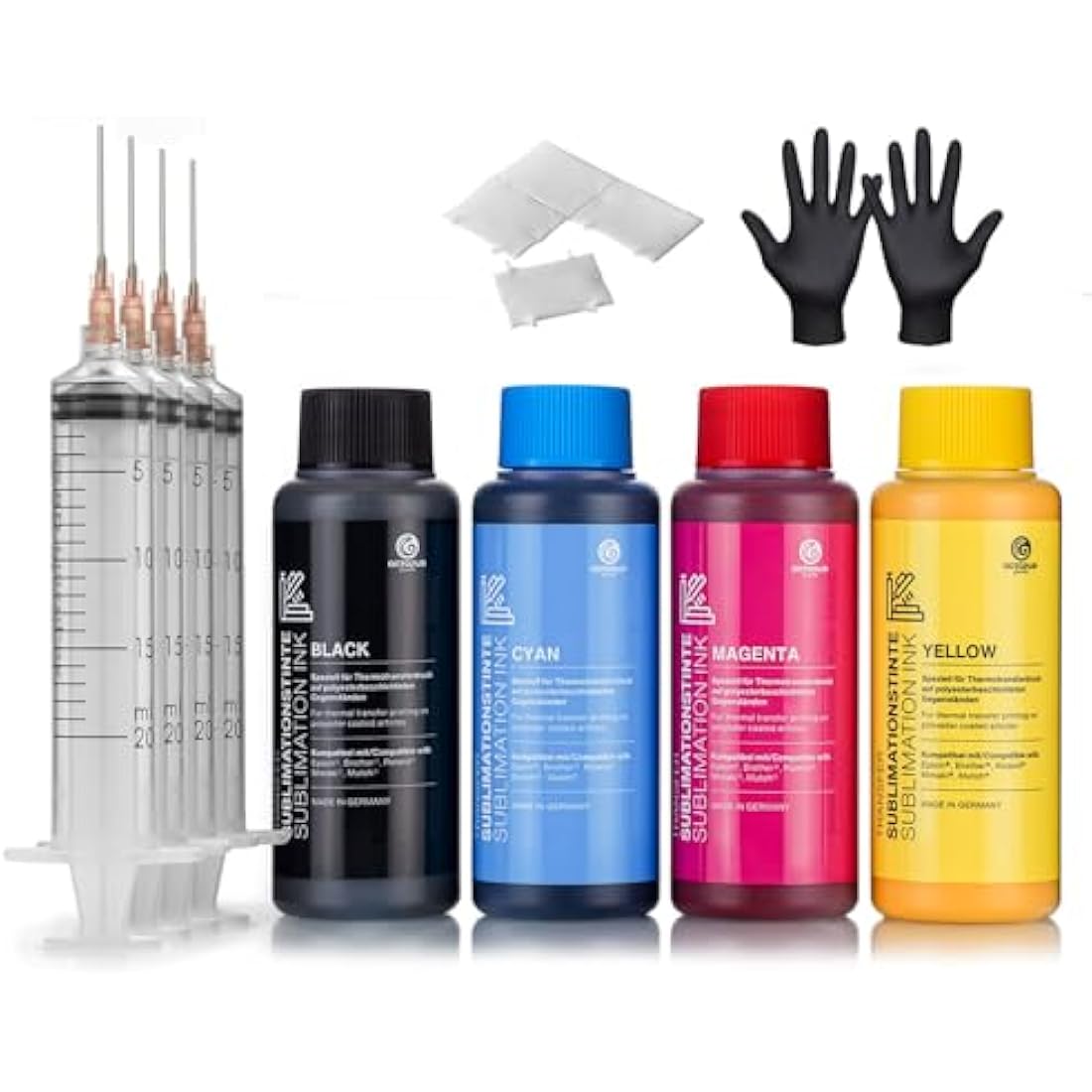 4x 250 ml Sublimation ink compatible for Epson, Brother, Roland, Mimaki, Mutoh, CMYK