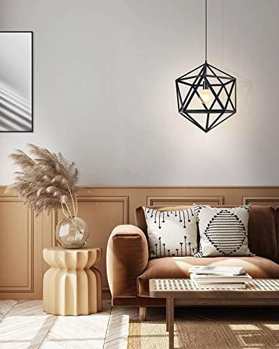 Eglo 49762 EMBLETON Pendant Light in Black Steel, Ø 46 cm