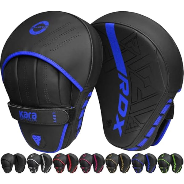 RDX Boxing Pads Curved Focus Mitts, Maya Hide Leather KARA Hook and jab Training Pads, Adjustable Strap Ventilated, MMA Muay Thai Kickboxing Coaching Martial Arts Punching Hand Target Strike Shield