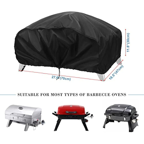 VANSHEIM Outdoor BBQ Grill Cover Gas Barbecue Cover Table Top BBQ Cover for Weber Q100/1000 Grills,Enders URBAN PRO,Waterproof Anti UV Windproof Oxford Fabric Gas BBQ Cover 70x47x30cm