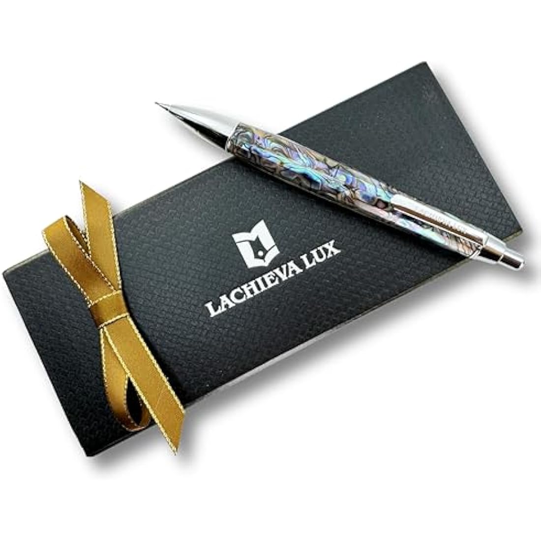 LACHIEVA LUX Abalone Shell Mechanical Pencil 0.7mm, Luxury Metal Pencil for Drawing and Sketching, Includes 12 Lead Refills