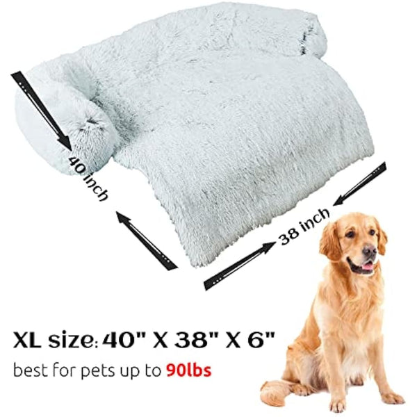 HACHIKITTY Dog Sofa Bed Mat 100x100 cm, Washable Pet Bed Cushion Cover for Furniture Protector, X-Large