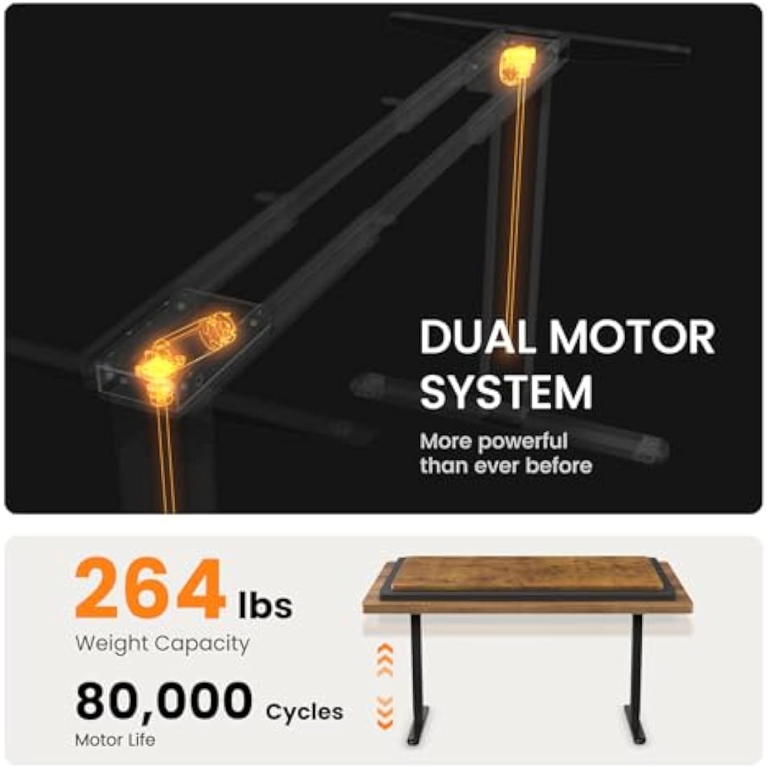 ErGear Standing Desk Frame, Dual Motor Electric Height Adjustable Desk Legs, Stand Up Table Frame with 4 Memory Controls for Home Office, Supports Up to 120KG (Black)