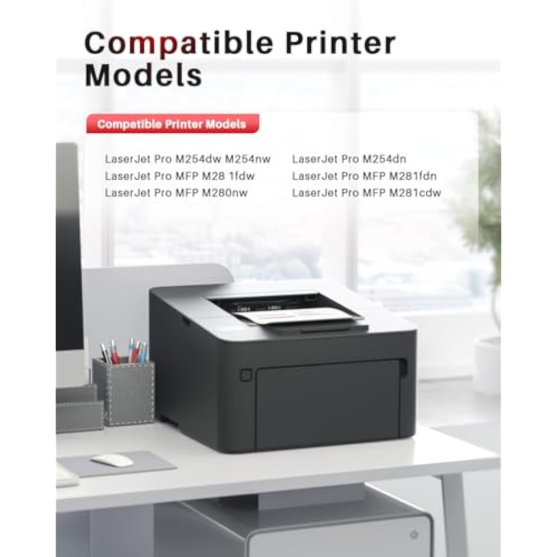 Halloya 203X Toner Cartridge Replacement for HP CF540X CF541X CF542X CF543X Compatible for Color Laserjet Pro MFP M254dw M254dnM254nw M280nw M281fdn M281fdw M281cdw (4 Pack)