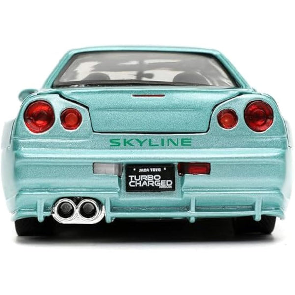 Jada 1:24 Die Cast Nissan Skyline GT-R R34 Model Car, Red, Metal, Tabletop, Transportation, Wedding, Anniversary