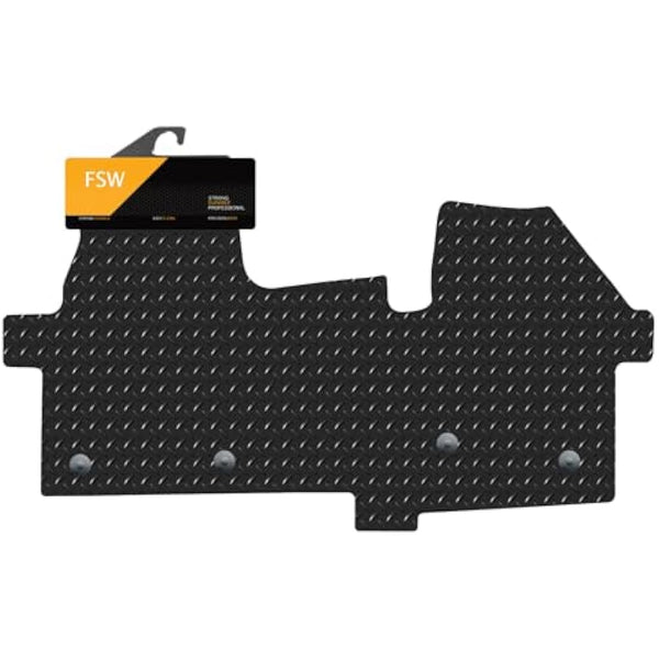 FSW - Ford Transit Custom Van Manual 2024-On Tailored Van Front Floor Mats - 5mm EXTRA Heavy Duty Rubber Waterproof - Anti Slip Van Floor Mat, Anti Slip Backing - 1Pc Rubber Van Floor Mat
