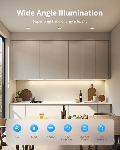 Gr4tec Recessed Ceiling Lights IP65, 10x 5W LED Bathroom Downlights Ceiling 2700K Warm White 400LM, 35mm Ultra-Slim, Φ68-80mm Hole, Recessed Spotlights for Living Room, Bathroom, No Fire Rated