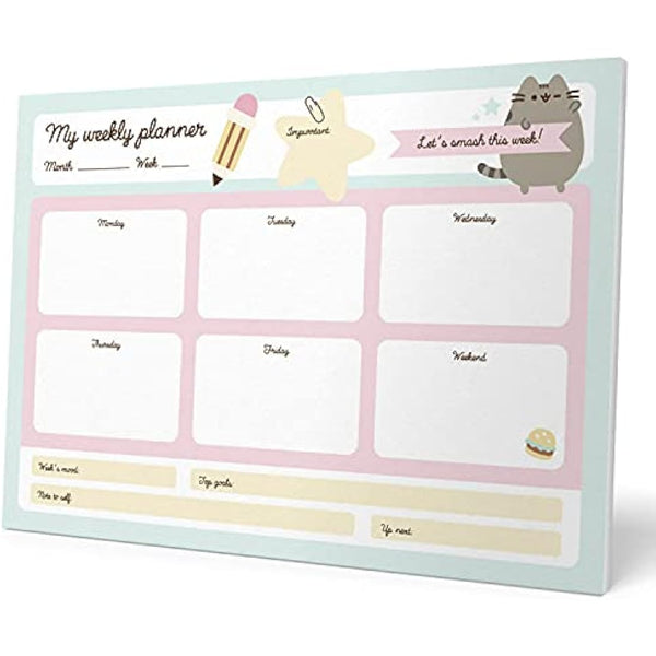 Grupo Erik Weekly Planner A4 - Pusheen Cat Stationery | Daily Planner Family, Desk Calendar, 54 Tear Off Pages Notepad | Pusheen Gifts, Pusheen Merchandise