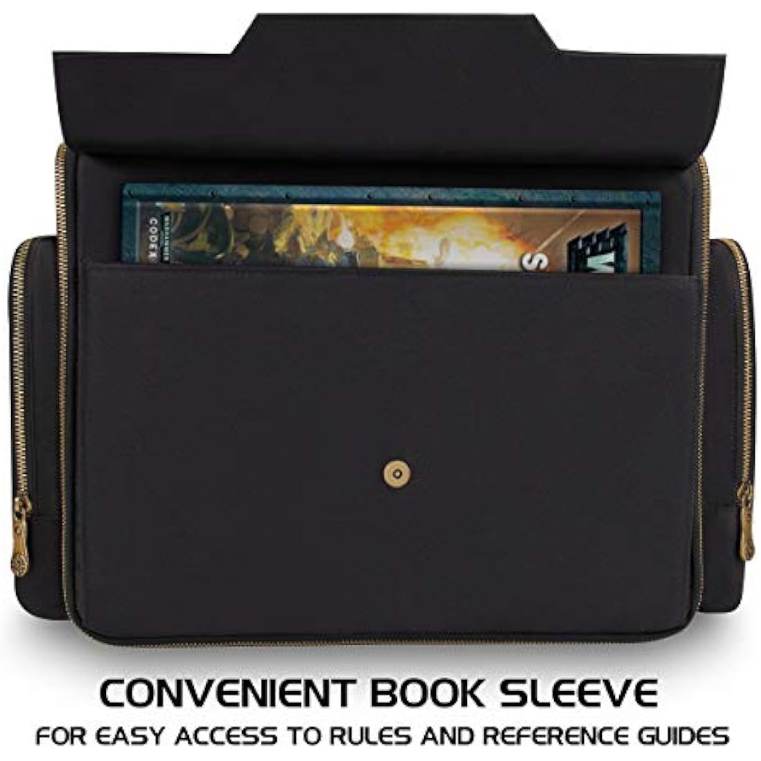 ENHANCE Portable Miniature Figure Storage and Carrying Case, 4 Foam Layers fits 108 Infantry Minis and Pick and Pluck - Book Sleeve and 2 Accessory Pockets for Measuring Tape, Dice and More