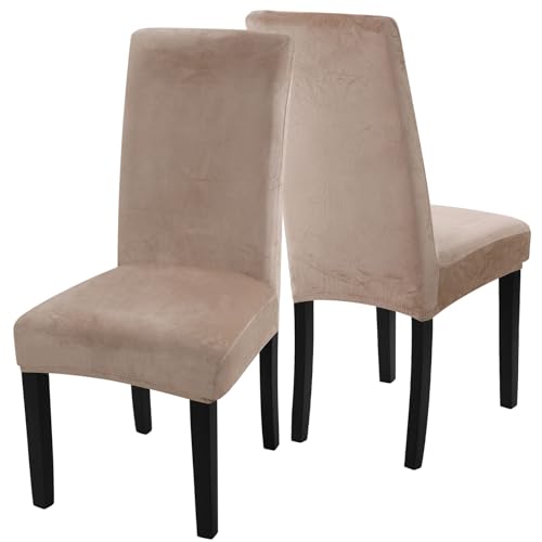 Fuloon Velvet Cahir Cover Elastic Chair Covers Protector Seat Slipcover Outdoor Wingback Chair Covers Dining Chair Covers Set of 6