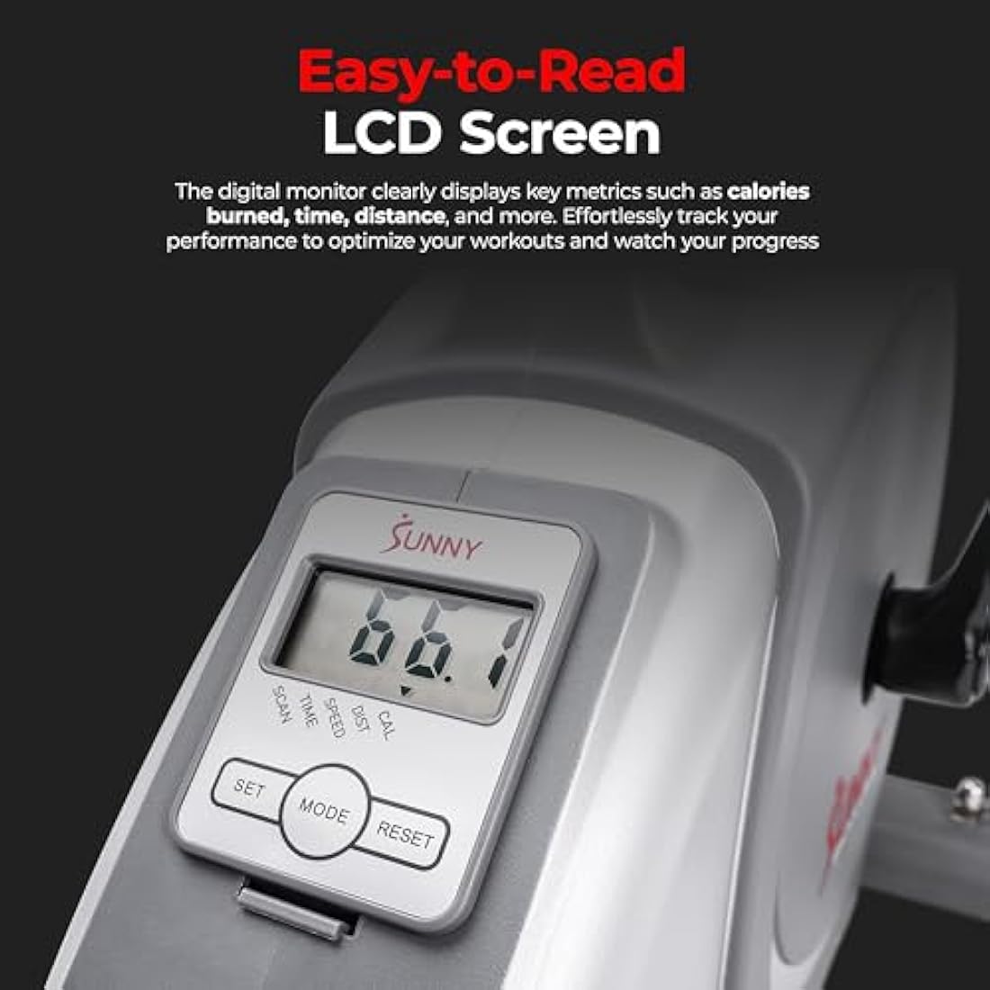 Sunny Health & Fitness Mini Exercise Bike, Under Desk Dual Function Arm & Leg Seated Pedal Exerciser for Senior Workout, Desk Cycle Cardio Training at Home, Optional Free SunnyFit App Connected